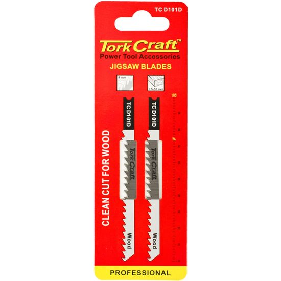 U-shank Jigsaw Blade 6tpi Wood 4mm 2pc
